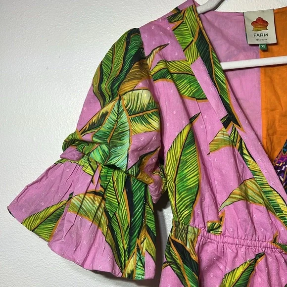 FARM RIO Mixed Prints Mini Wrap Dress Size XS - Picture 6 of 8